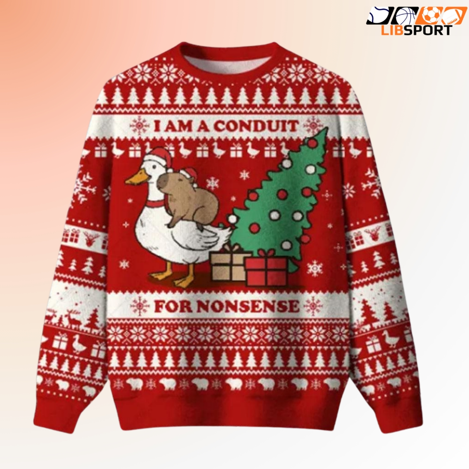 I Am A Conduit For Nonsense Sweater, Funny Goose Meme Holiday Jumper, Unisex Xmas Gift For Him Her